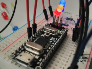 Arduino NANO, светодиода, резисторы