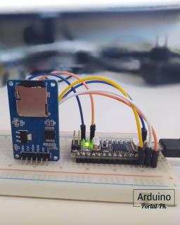 Подключение модуля SD карты к Arduino. Фото к урокам.