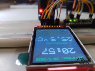 Цветные часы на TFT-экране 128×160 / 1,8” и Arduino