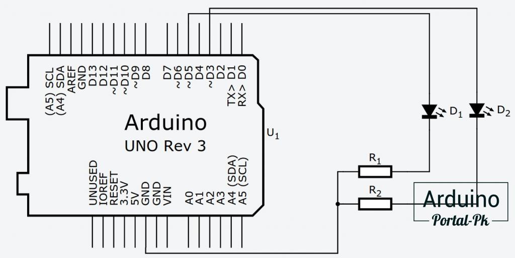 Полицейская мигалка на Arduino схема подключения 