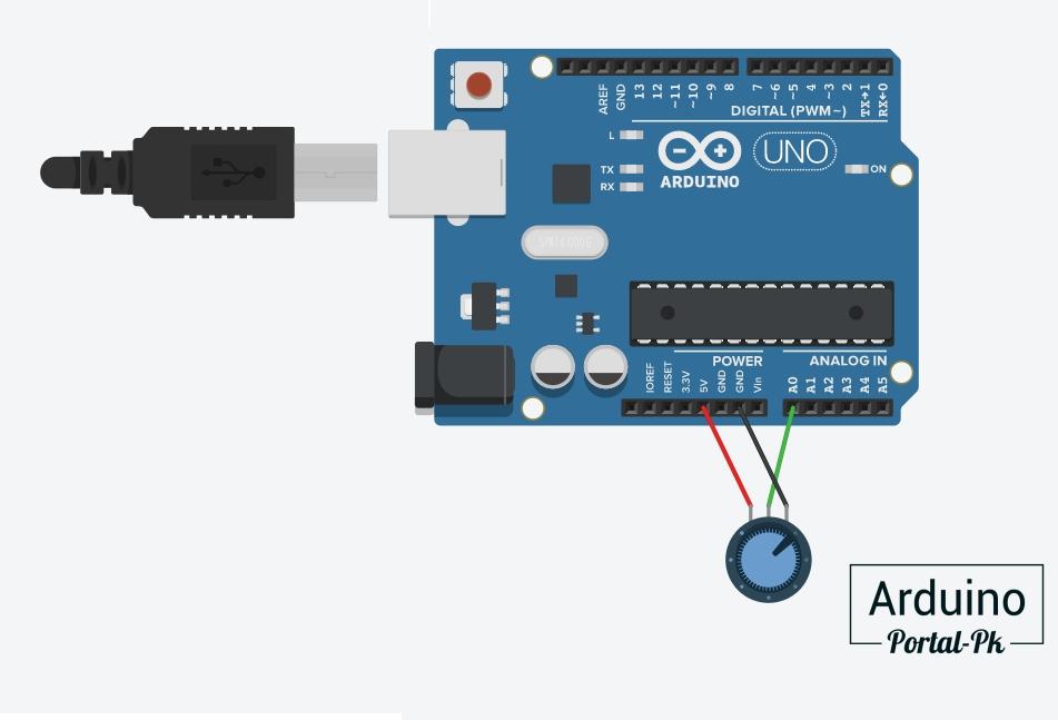 Подключаем потенциометр к Arduino