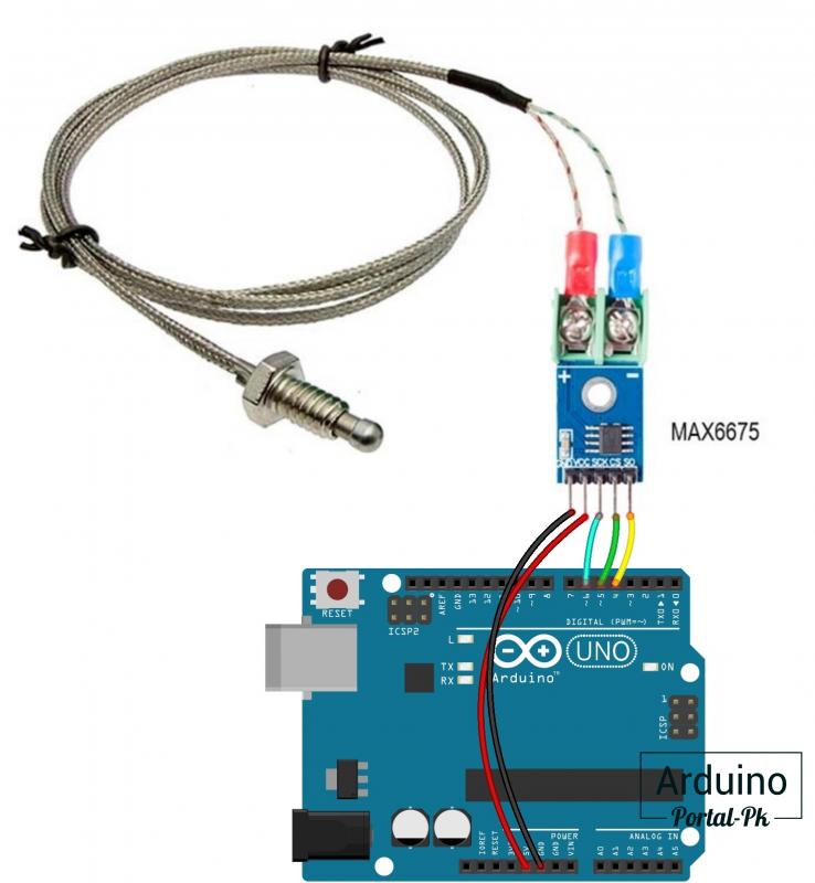 Схема подключения MAX6675 к Arduino UNO.