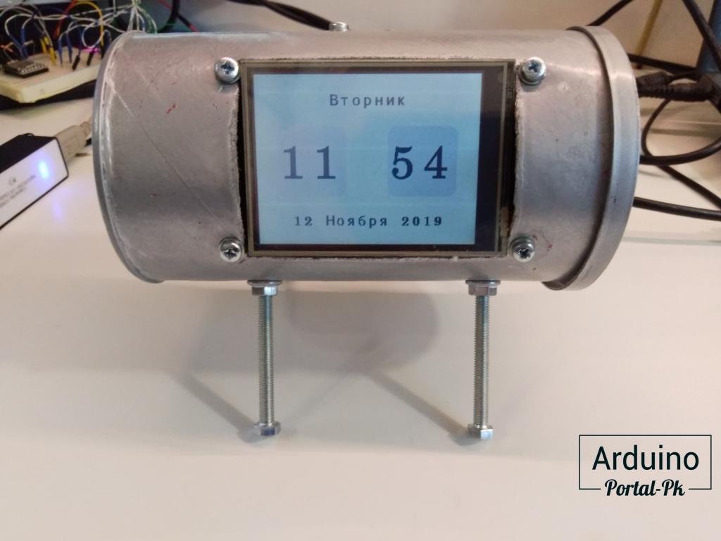 Вот такие замечательные часы на Arduino с дисплеем Nextion, с выводом температуры и влажности, получились.