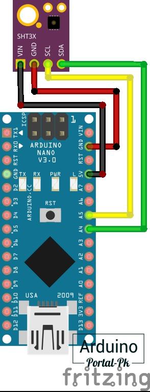 Подключаем к Arduino датчик влажности и температуры серии SHT3x (SHT31) по схеме