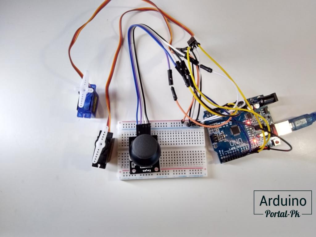 Подключить джойстик и сервопривод к Arduino. Научимся управлять сервоприводами с помощью джойстика.